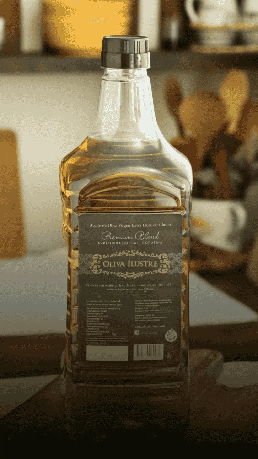 Oliva Ilustre. Banner Aceite de Oliva Virgen Extra bidón 2l. Premium Blend